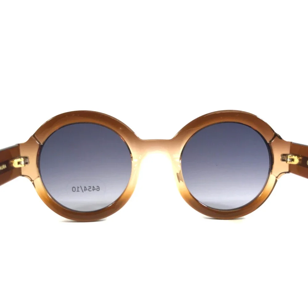 Gigi Studios Sunglasses LAURA 6454/10 Brown Round Frames w/ Gradient Blue Lenses